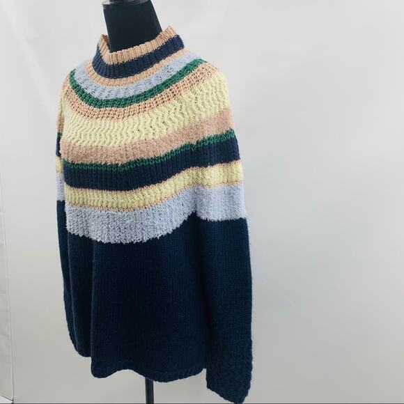 Caslon Navy Multi Round Stripe Sweater - Picture 5 of 10